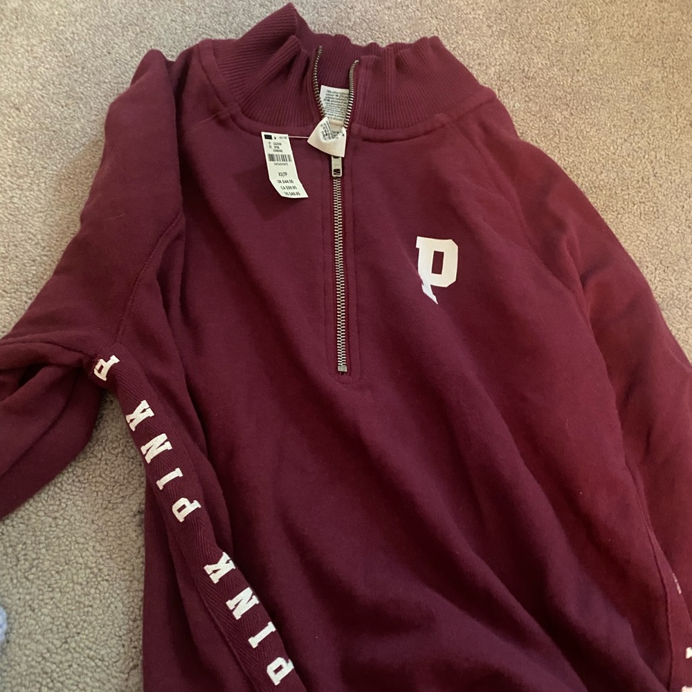 PINK zip up maroon xs